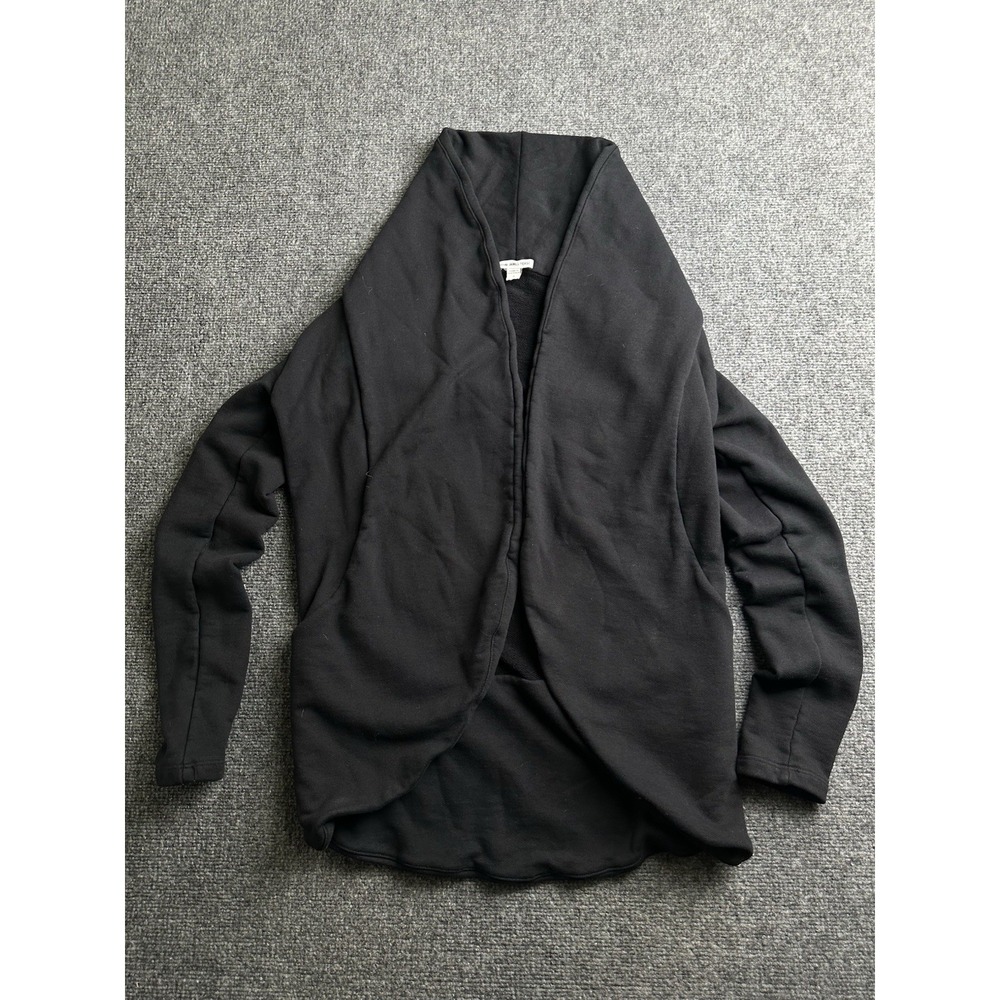 Womens Cardigan James Perse Open Front Shawl Collar Black, Size (3) L